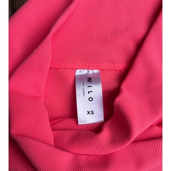 Wilo The Label | Crossover Ribbed Shorts - Size XS, Coral Pink - Picture 3 of 10